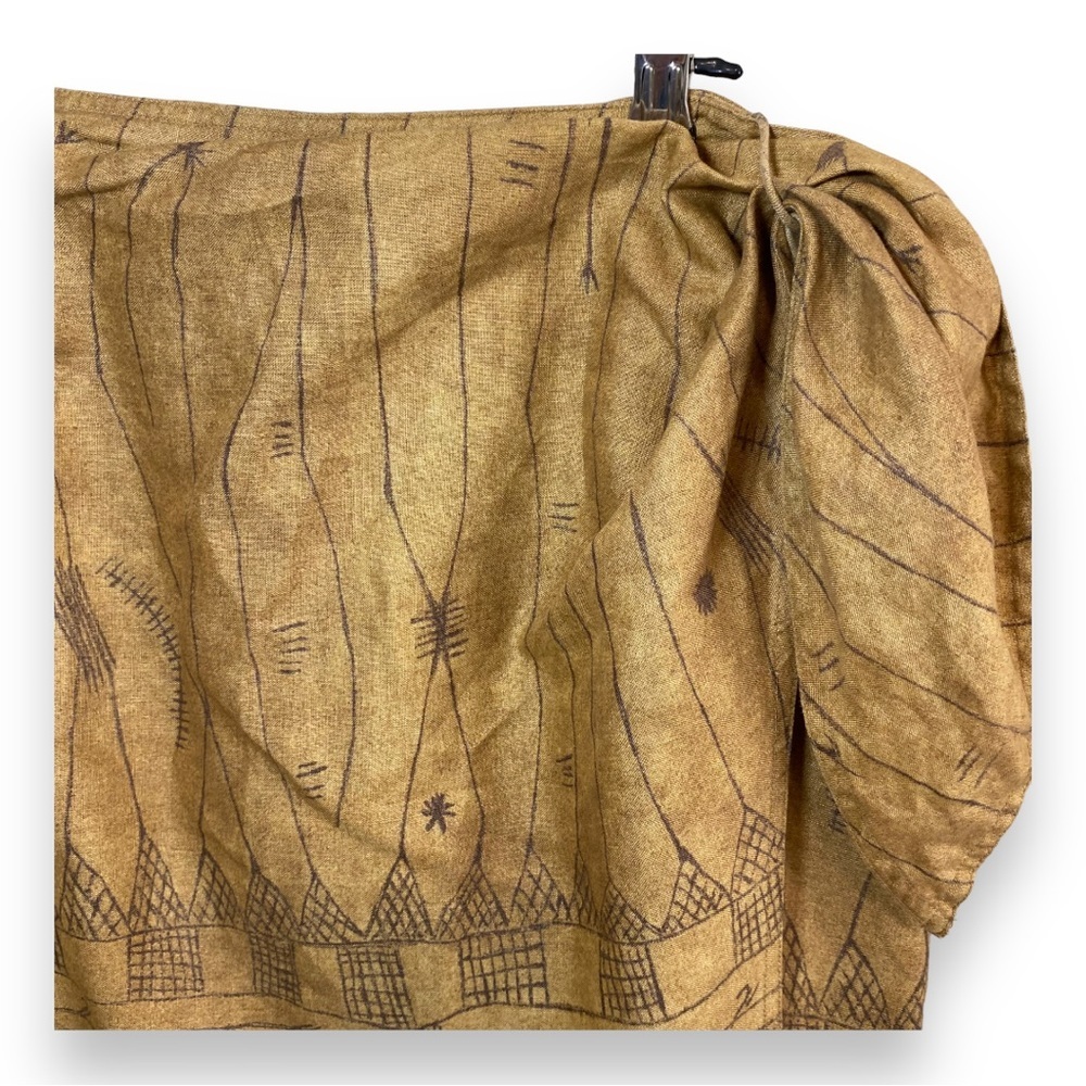 Ralph Lauren - Tan Aztec Print Midi Wrap Skirt - Size 14 NWOT - Picture 2 of 6
